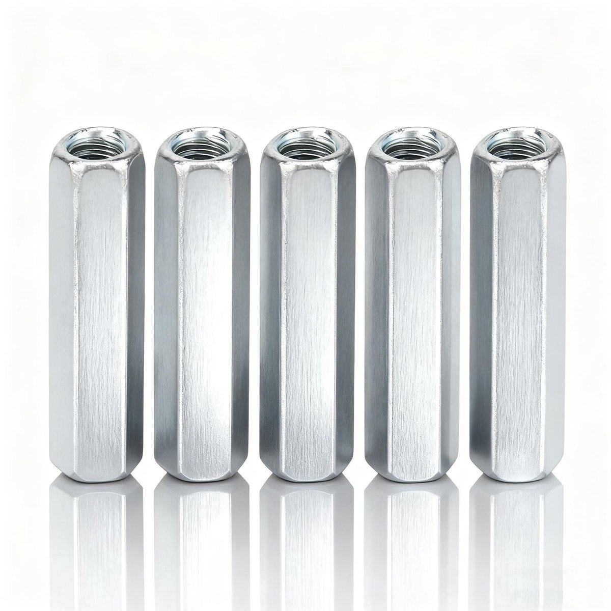 Dailygoody - Lange schacht zeskantmoer - Gegalvaniseerde stalen moer - 5 stuks - M6 x 40 mm - Sterke corrosiebestendigheid - Geschikt voor diverse toe...