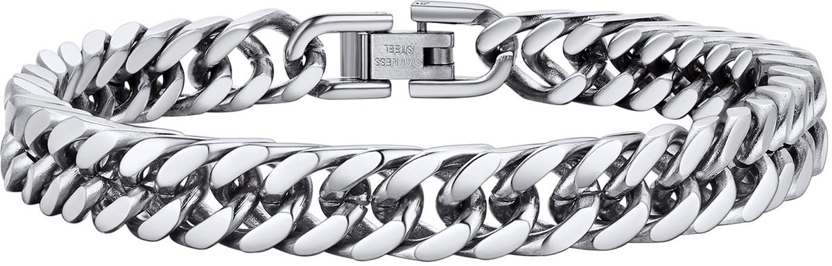 Dailygoody - Solidchoice - Dailygoody - Manchetband Heren - Roestvrij Staal - Moderne Look - 19/21/23cm - Grove Schakels - Tijdloos Accessoire - Geschikt voor Jongens