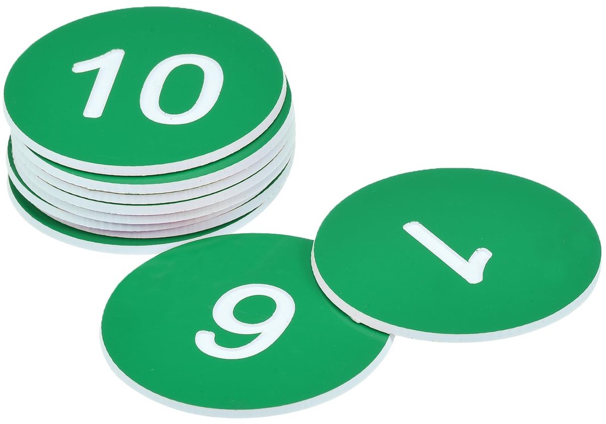 Dailygoods - Dailygoody - Kunststof Kentekenplaten - Digitale Tags voor Identificatie - Zelfklevend - Groen - Nummerborden voor Diverse Oppervlakken - 10 Stuks