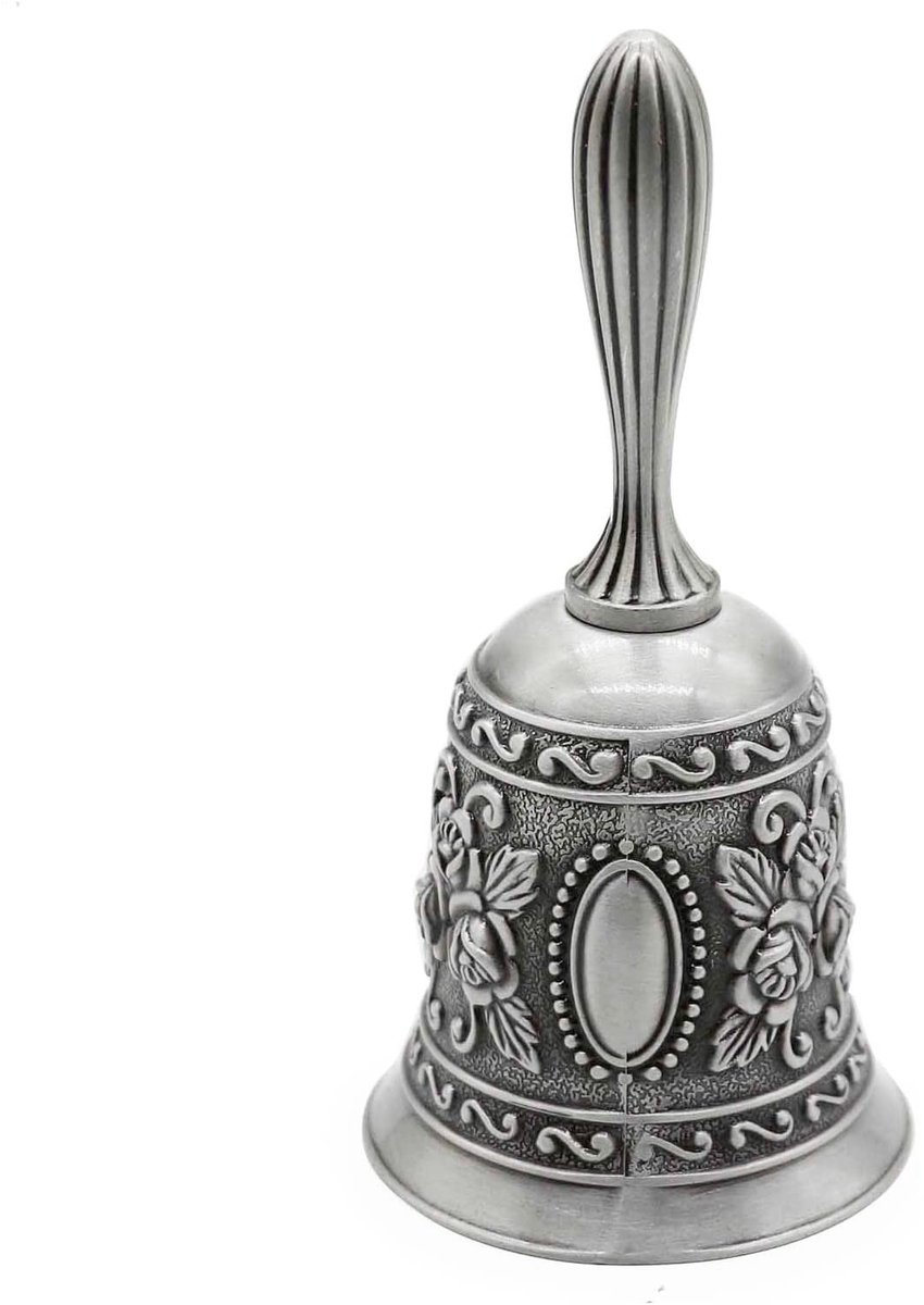 Dailygoods - Dailygoody - Hand Bell - Traditionele Alarm Bel - Oud zilver - Kerst Bell - Service Call Bell - Ideaal voor Woondecoratie - Multifunctioneel