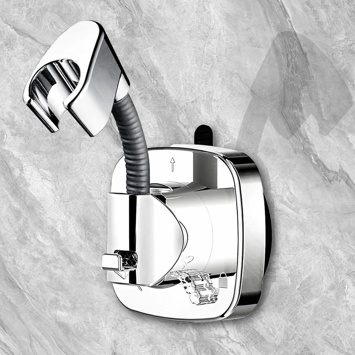 Verstelbare Douchhouder met 360° Rotatie en Zuignap, Geen Boren Nodig, Handdouche Accessoires voor Badkamer en Douchegebruik