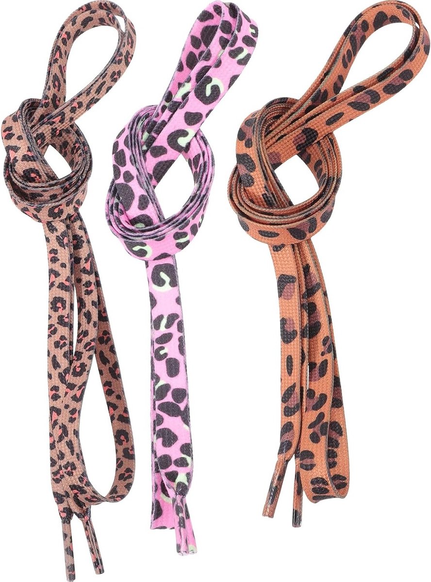 Leopardpatroon Schoenveters - Decoratieve Linten voor Schoenen, Broeken en Hoodies - Vervangende Trekbanden en Hoedbanden
