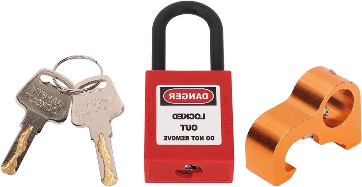 Complete Lockout Tagout Set voor Elektrische Schakelaars, Inclusief Hangslot en 2 Sleutels voor Veiligheidsmaatregelen in de Industrie