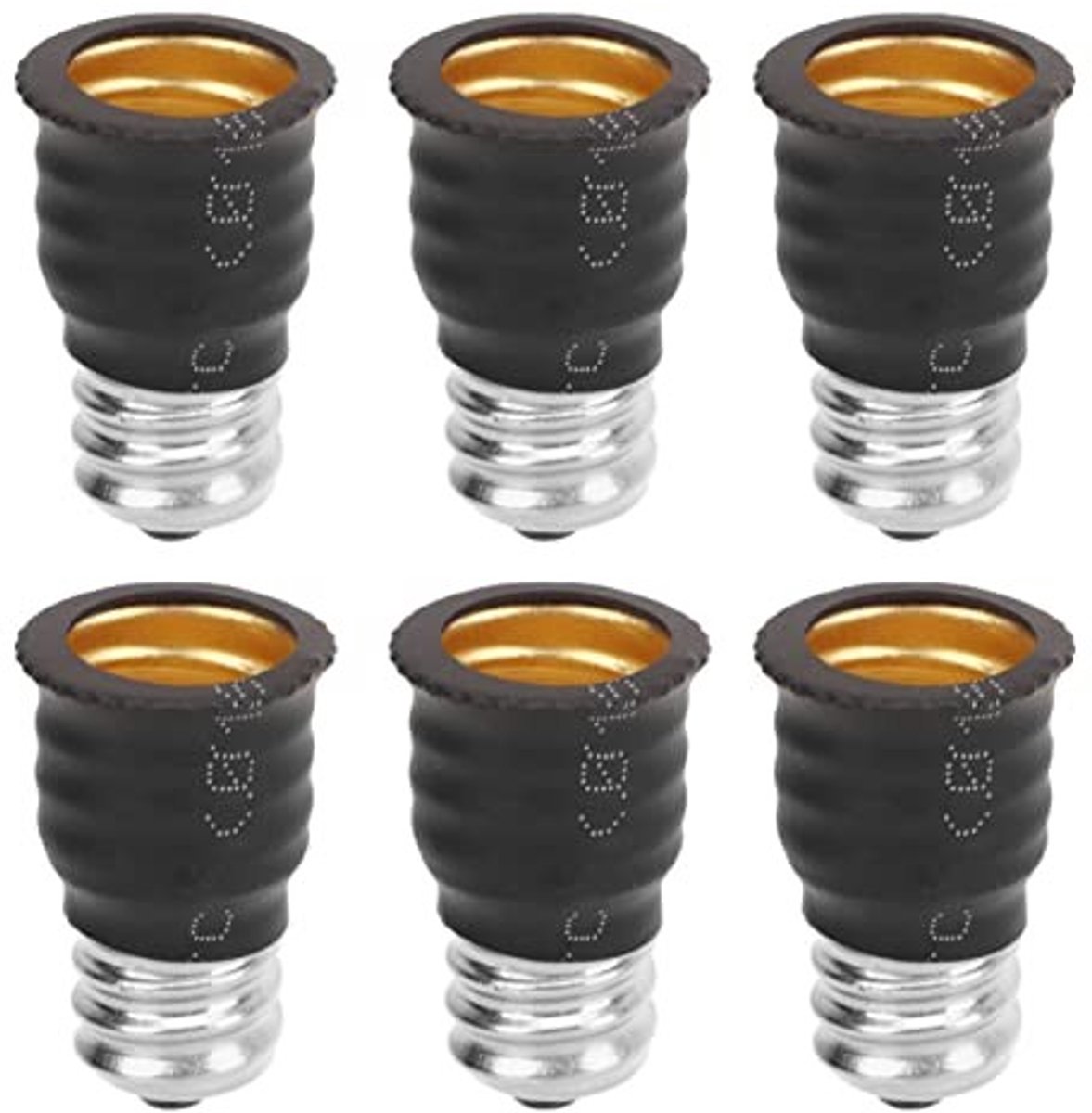 Dailygoods - Dailygoody - Gloeilampadapter - E12 naar E14 Converter - 6 Stuks - Ideaal voor Garages en Slaapkamers - Lamp Adapter - Geschikt voor Woonkamers en Keu...