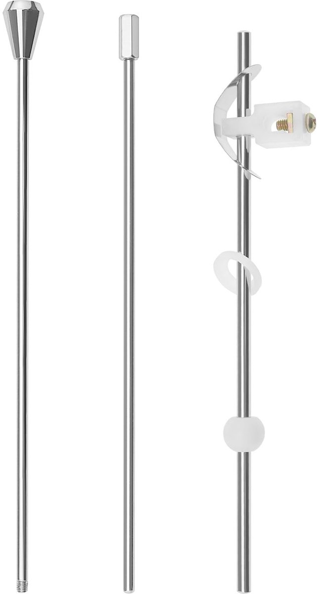 Dailygoods - Dailygoody - Set van 3 Hefstang Wastafel Spoelbak - Pop Up Afvalstaaf - Duurzaam materiaal - Zilver - Vervangingsdeel - Geschikt voor badkamer en keuken