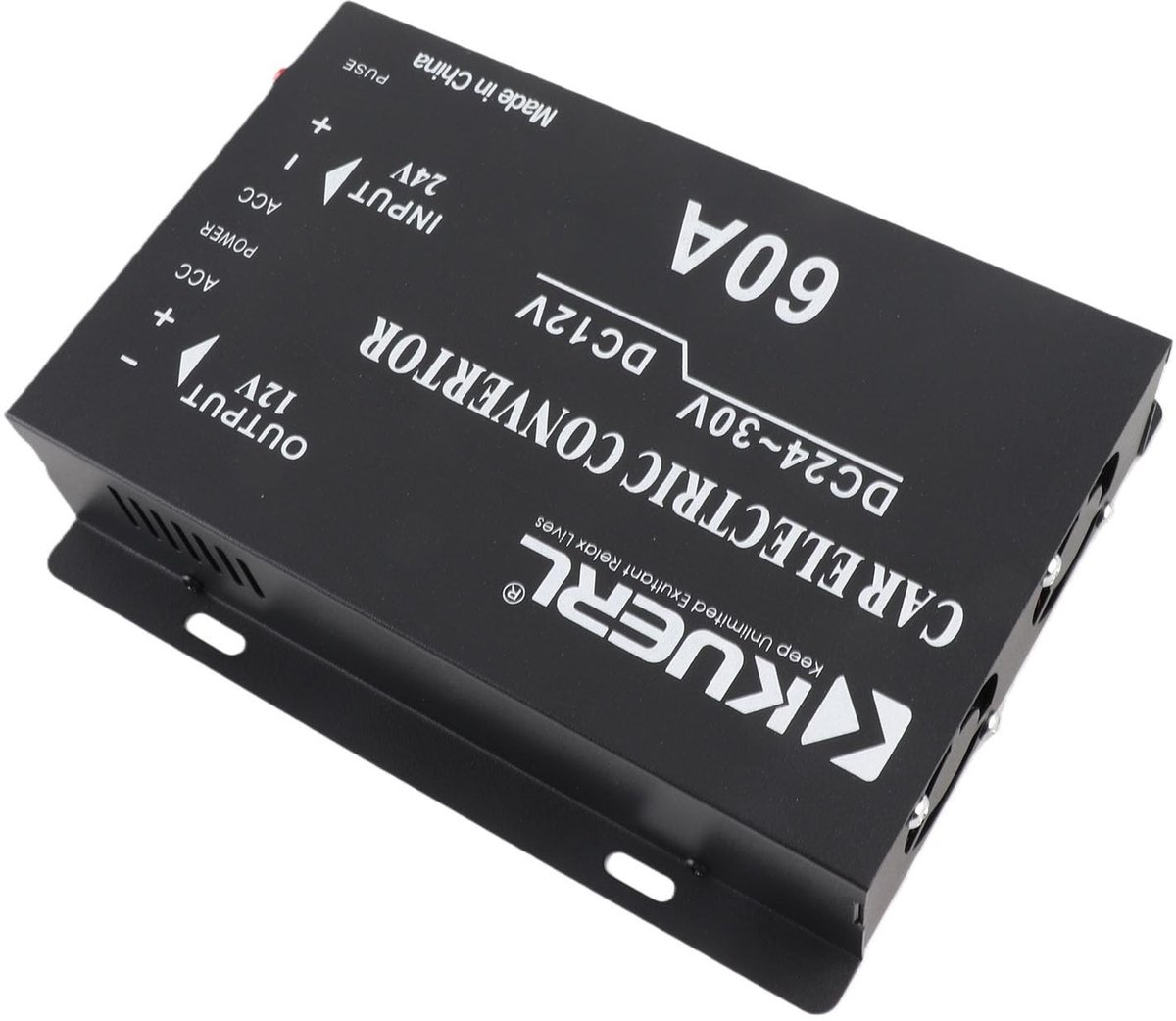 Dailygoody - Power Elektrische Converter - 24V naar 12V - Hoge kwaliteit aluminium - 60A - Handig voor auto - Voor autokoelkast en meer