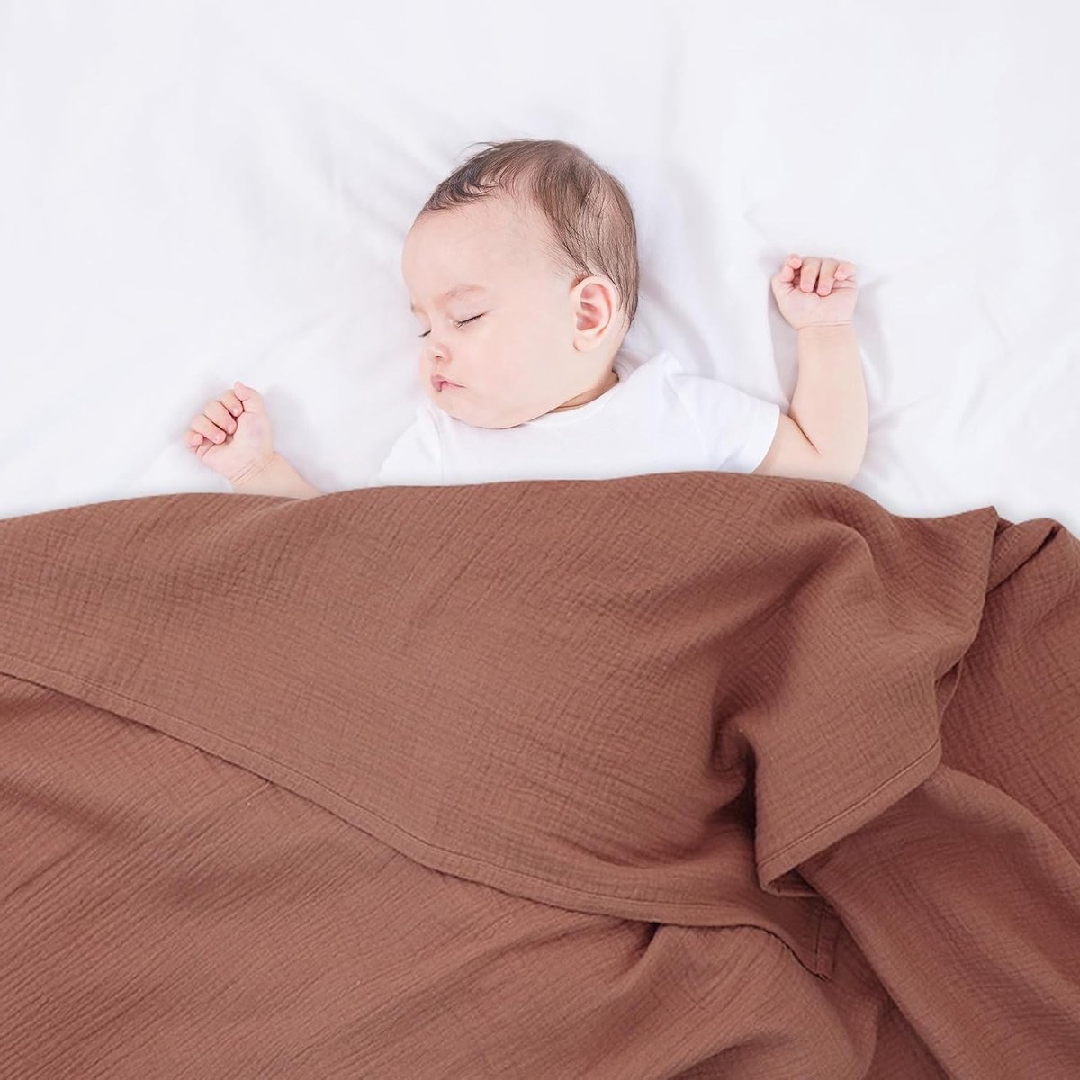 2 Stuks Baby Muslin Swaddle Dekens voor Pasgeborenen - Ademend, Zacht en Veelzijdig - 100 x 100 cm (Rust Rood + Rood)