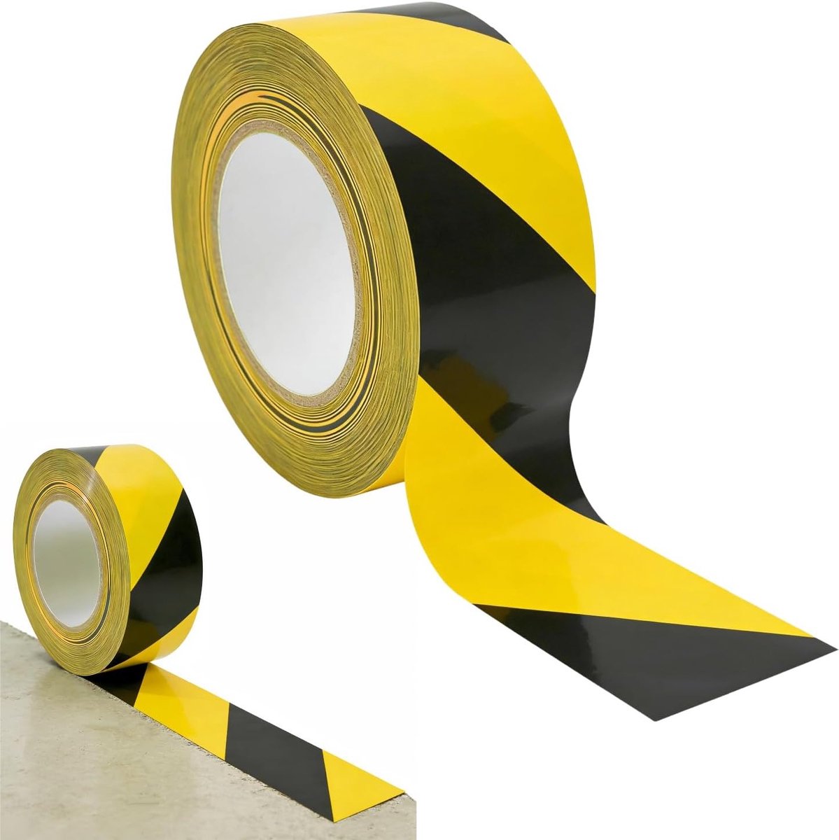 Afzetlint Geel Zwart 50 mm x 33 m - Zelfklevend Markeringstape voor Vloermarkering en Waarschuwingsdoeleinden