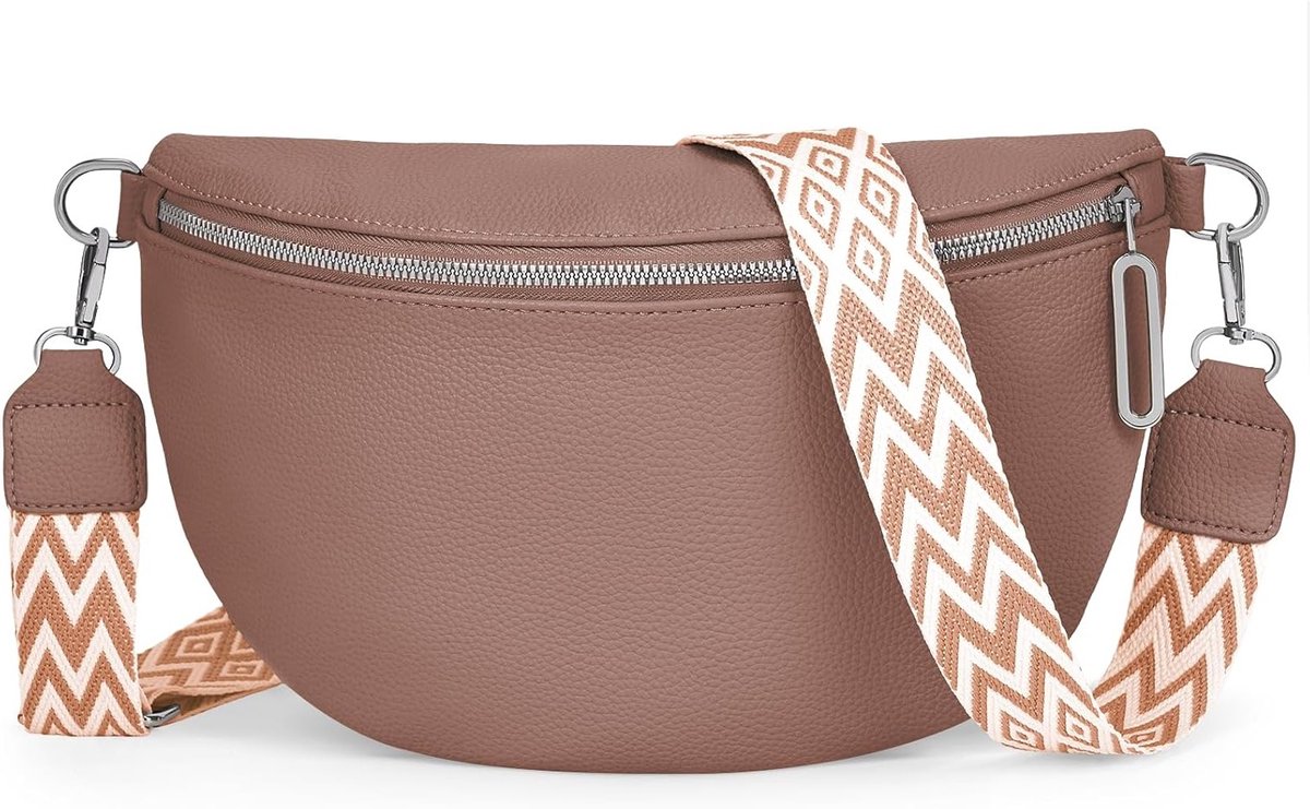 Stijlvolle crossbody tas voor dames met schouderband, ritsvak en ruimte voor mobiele telefoon, khaki