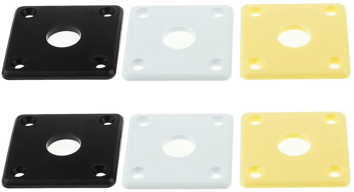 Dailygoods - Dailygoody - Jack Plate - Gitaaraccessoire - Kunststof - Crème Zwart Wit - Compatibel met USA Les Paul - 6 Stuks