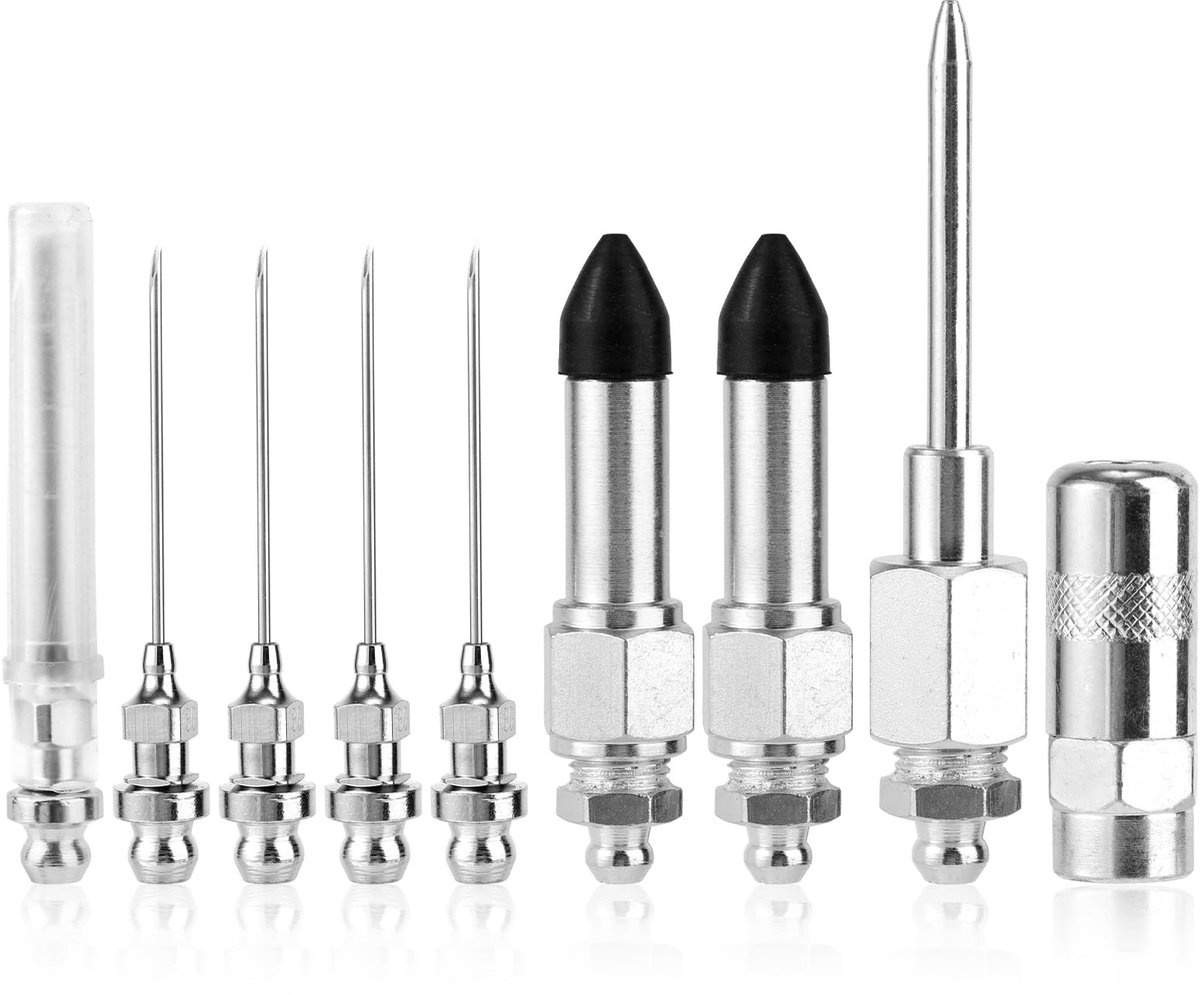 Dailygoods - Dailygoody - Accessoireset voor Vetspuit - 9-delige Set met Professionele Nozzles en Adapters - Ideaal voor Onderhoud en Reparatie - Hoogwaardige Kwal..