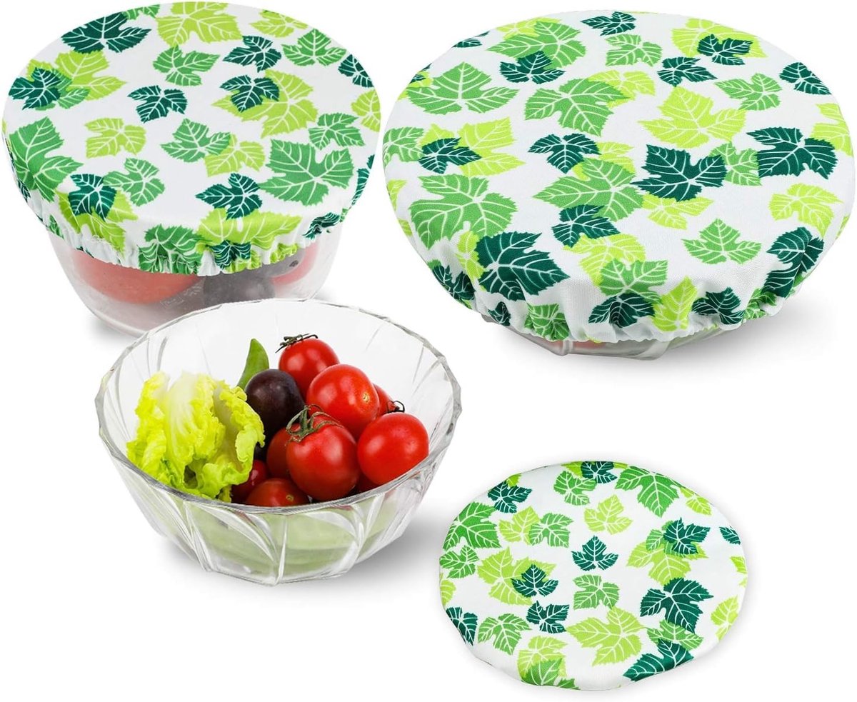 Dailygoods - Dailygoody - Herbruikbare voedselcontainers - Eco-vriendelijk - Waterdichte deksels - Groene bladeren - Geschikt voor salades - 3 stuks