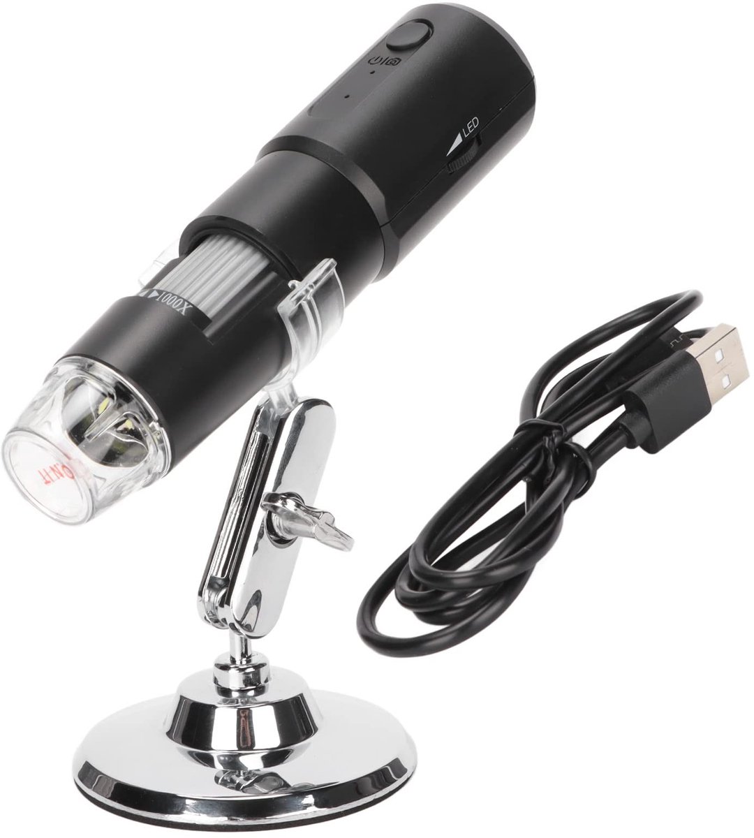 Dailygoods - Dailygoody - Draadloze Digitale Microscoop - Mini-handmicroscoop - 50x Tot 1000x Vergroting - USB-aansluiting - 8 LED's - Geschikt voor Mobiele Telefo