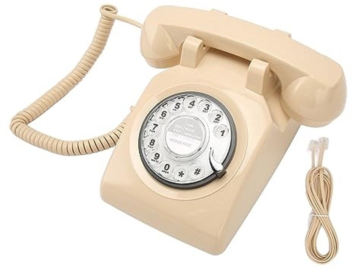 Dailygoods - Retro Draaitelefoon met Mechanische Beltoon voor Thuis en Kantoor
