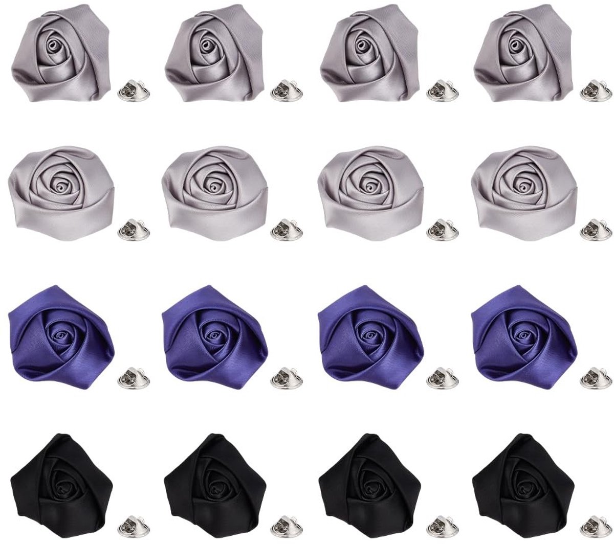 Dailygoods - 16 Stuks Roze Doek Boutonniere Pins voor Heren