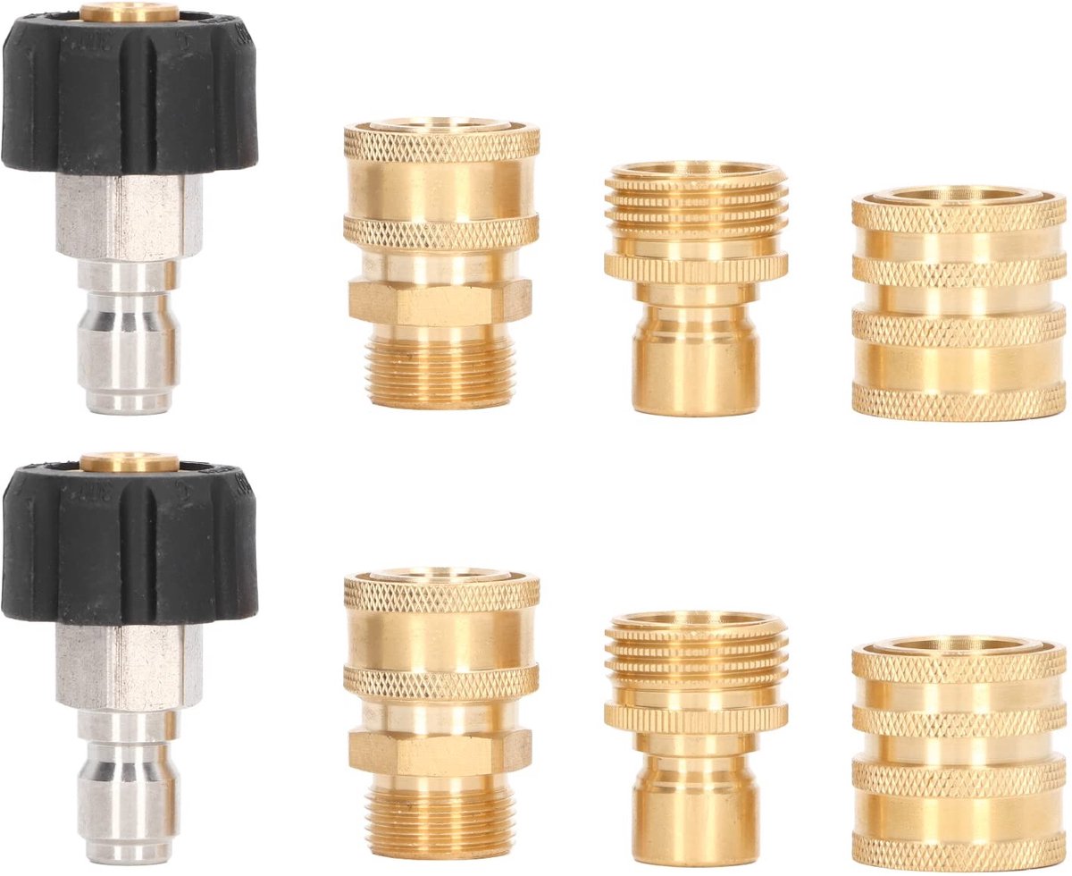 Dailygoods - Set van 8 Druk Wa Snelkoppelingen voor Hogedrukreinigers