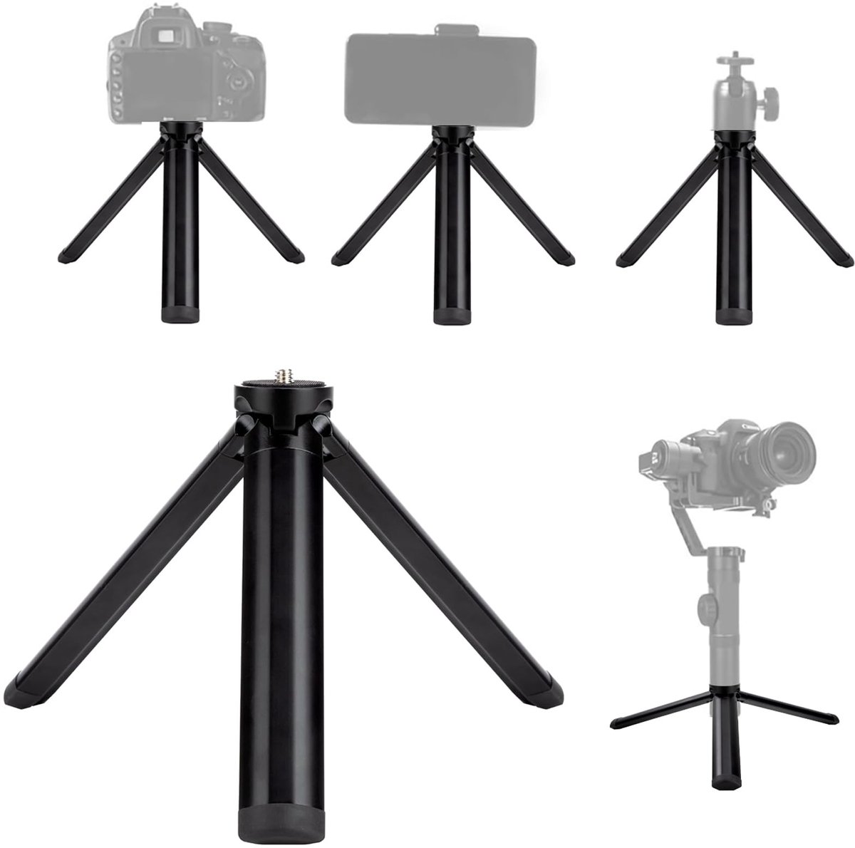 Dailygoods - Mini Statief 14,5 cm Hoog voor Camera's en Smartphones