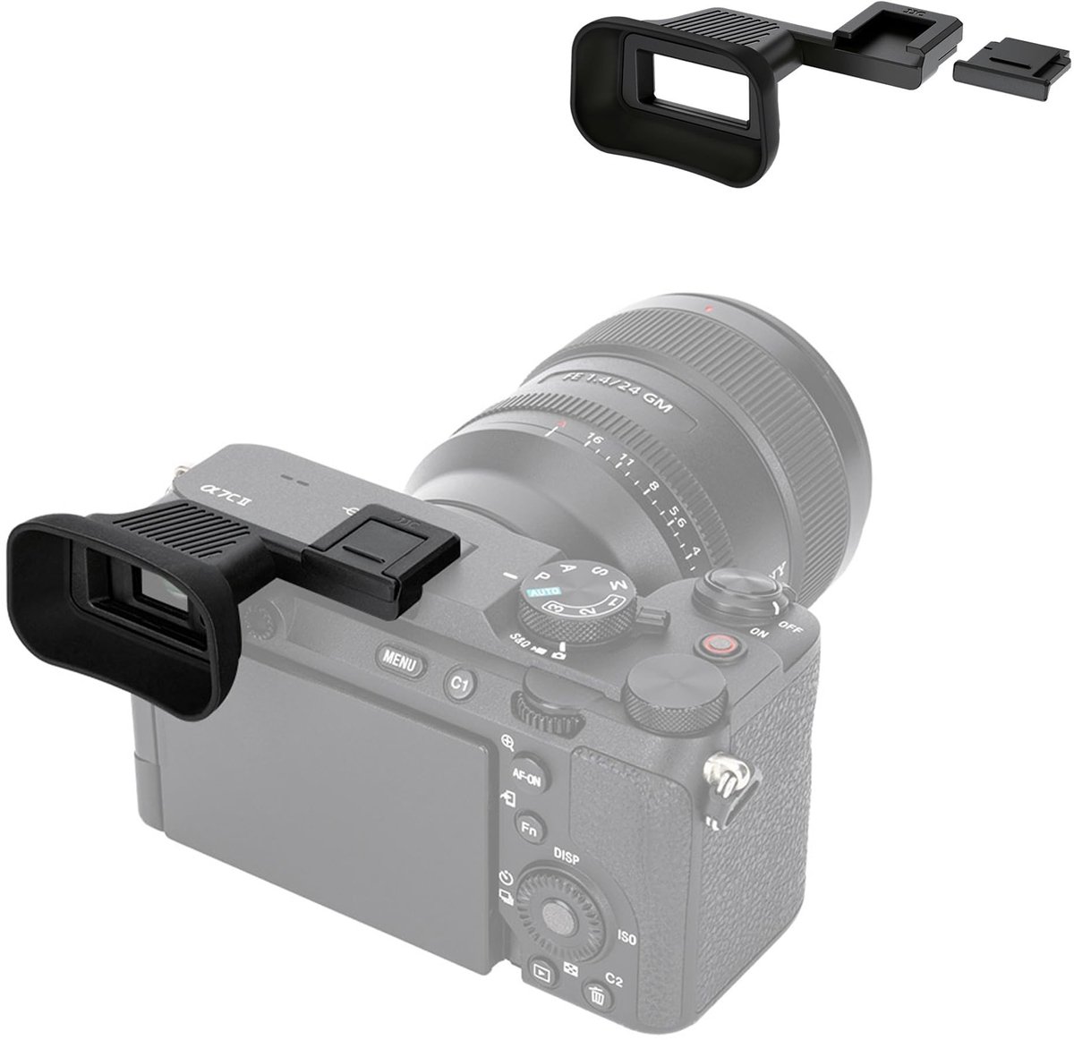 Dailygoods - Lange Zachte Siliconen Zoekeroculair met Cold Shoe Adapter