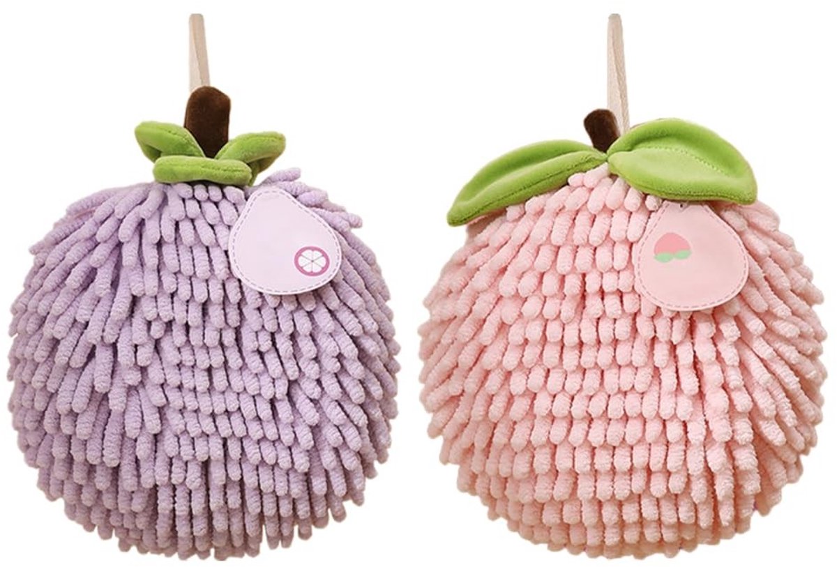 Dailygoods - Set van 2 Zachte Chenille Handdoeken met Ophanglus
