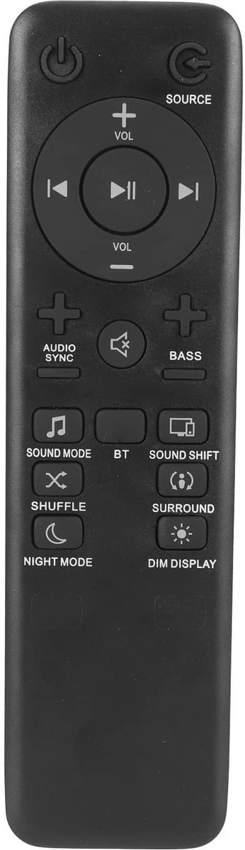 Dailygoods - Vervangende Afstandsbediening voor Soundbar met Intuïtieve Indeling