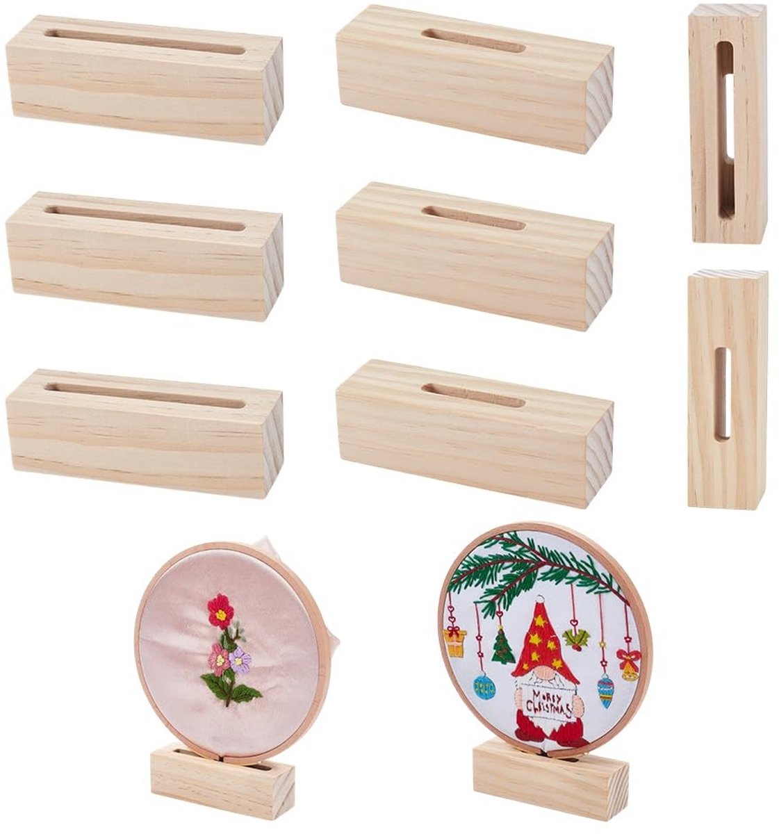 Dailygoods - 4 Stuks Houten Borduurwerk Display Stand