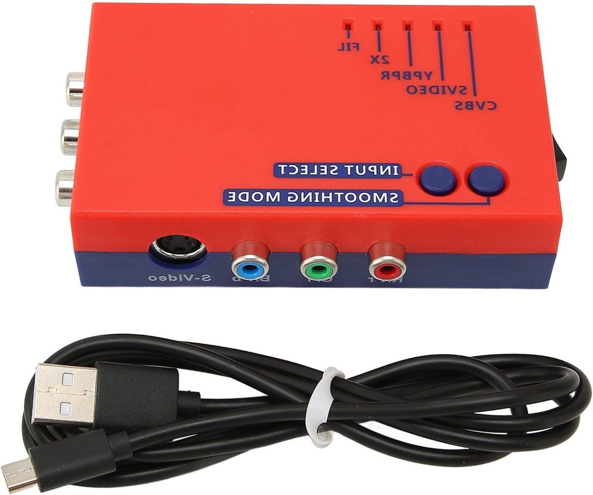AV naar HDMI Adapter voor Retro Games, 480P Beeldkwaliteit, 2X Lines Multiplier voor PS2 en N64