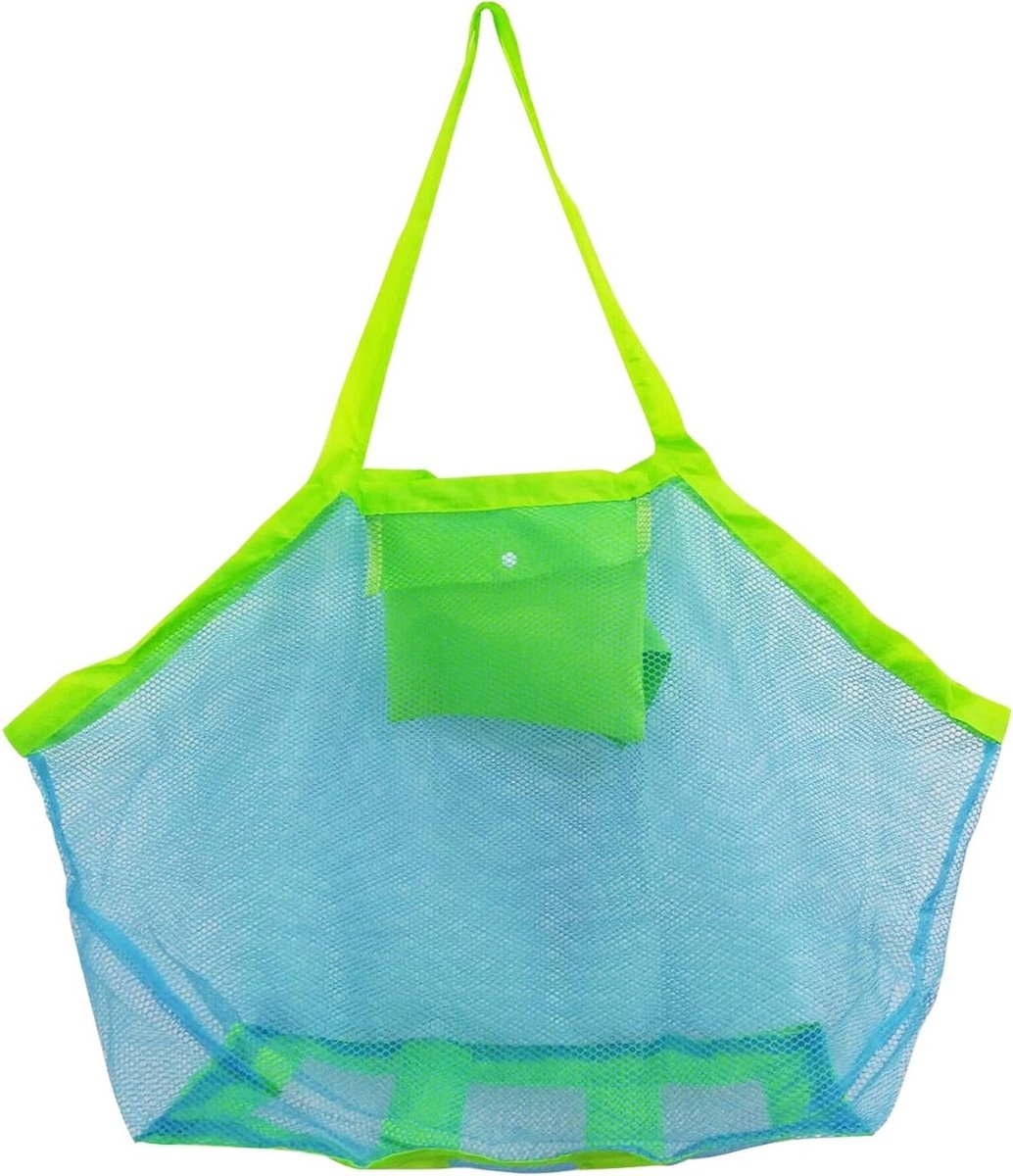 Grote Mesh Strandtas voor Speelgoed, Zand en Nat Textiel - Ideaal voor Kinderen, Zwemmen en Vakantie - 18 x 12 x 18 Inch