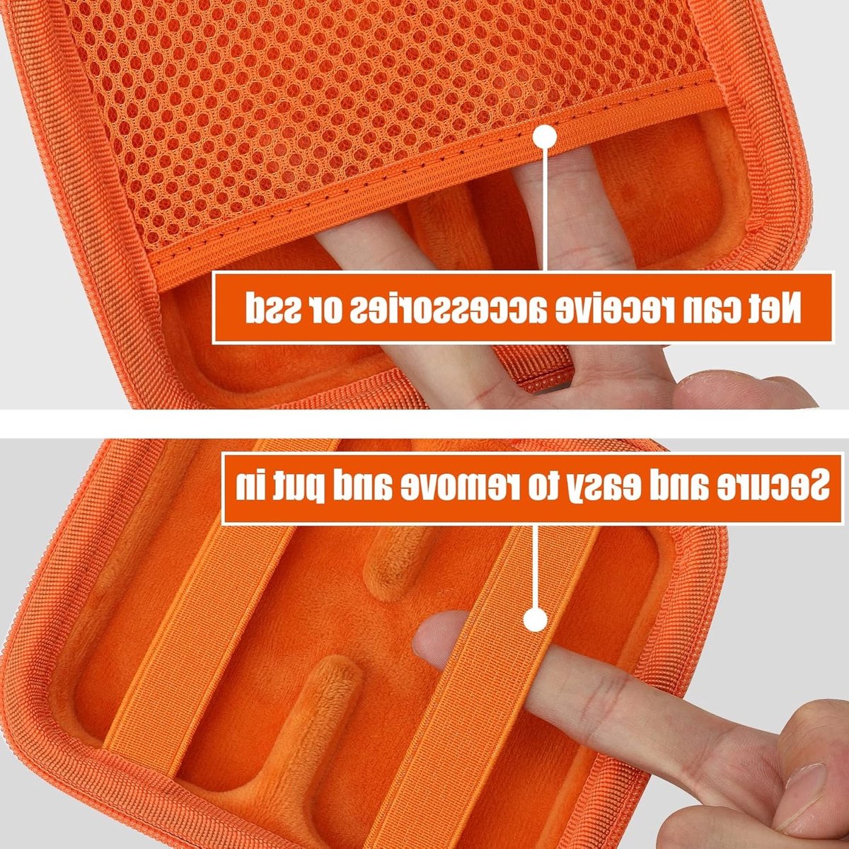 Duurzame Hard Case voor Portable SSD - Bescherming voor SanDisk Extreme en andere modellen - Zwart en Oranje