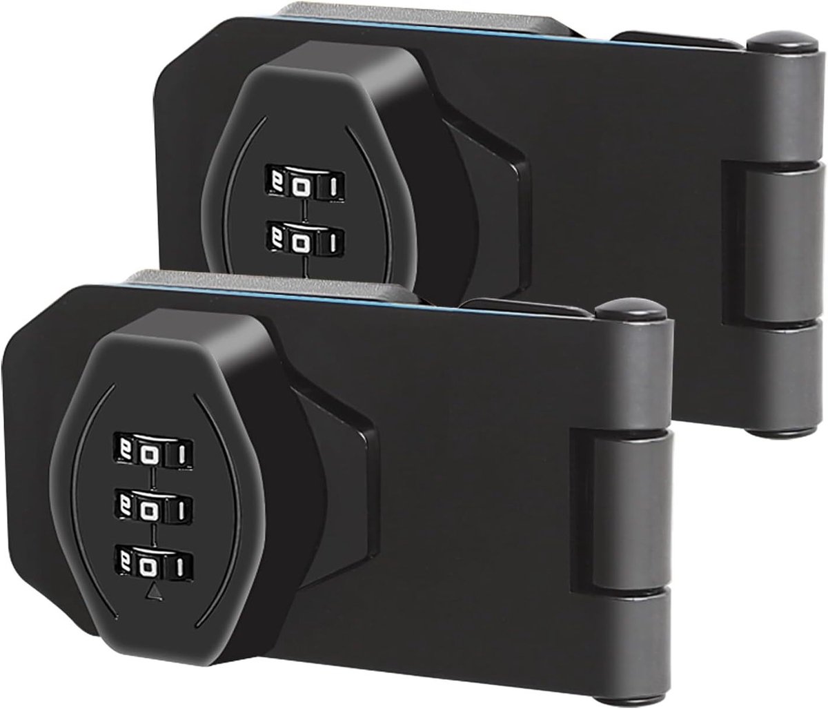 Veiligheidsslot met 3-cijferige combinatie, draaiknop en hasp voor kasten, deuren en buitengebruik