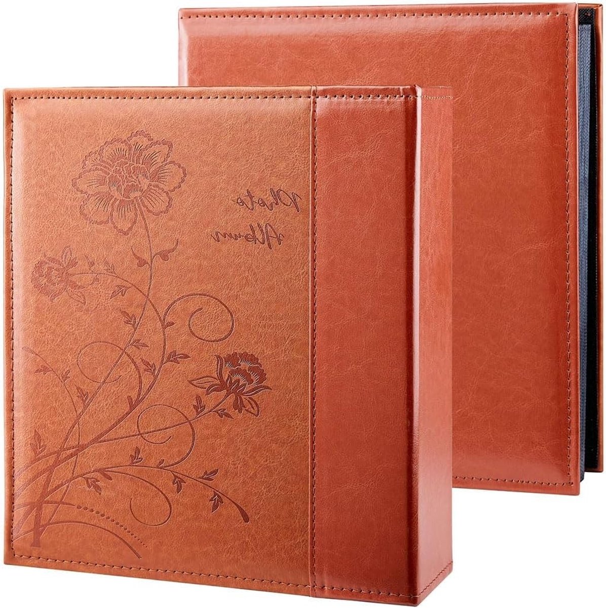 Fotoalbum voor 400 Foto's - Extra Grote Capaciteit, Luxe Leren Hoes voor Trouwen en Familieherinneringen, Geschikt voor 10x15 cm Afbeeldingen (Bruin)