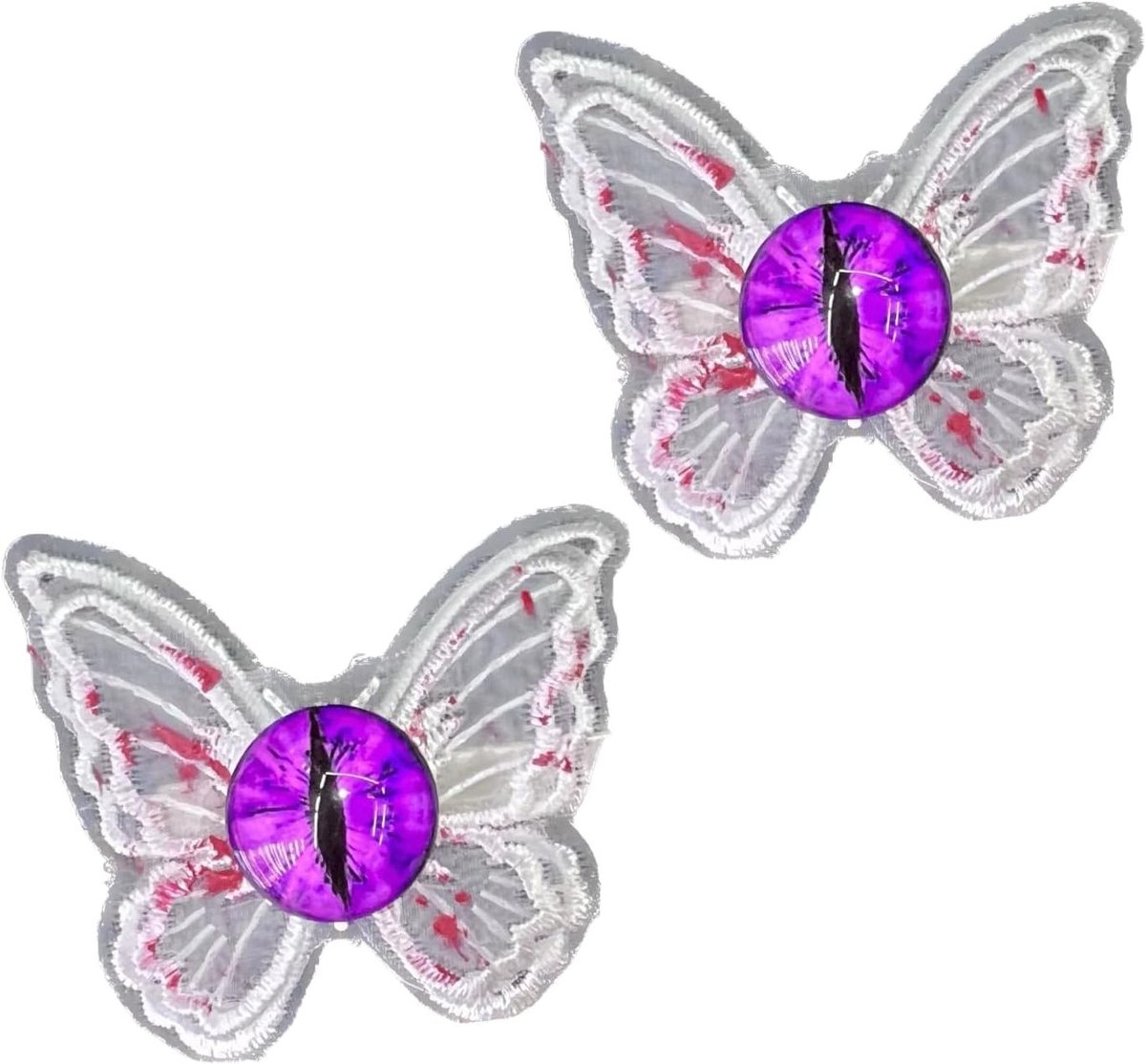 Gothic Devil Eyes Haarspelden - 2 Stuks Scary Accessoires voor Halloween, Cosplay en Feestkleding