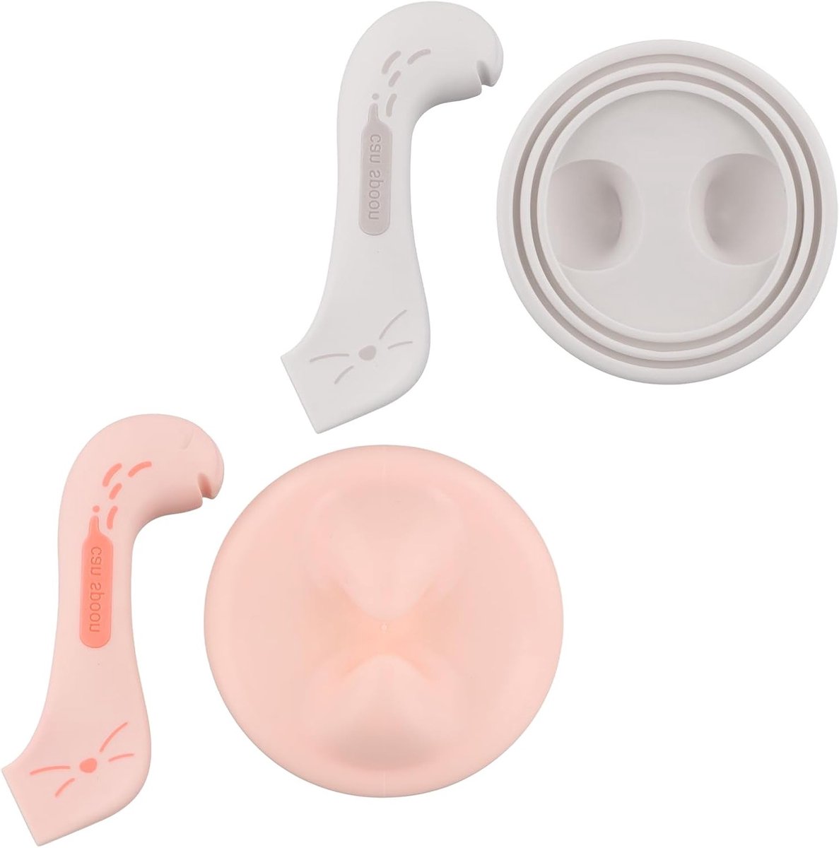 Set van 2 Siliconen Deksel en Lepels, Universele Siliconen Deksel voor Blikken en Voedselboxen, 2-in-1 Blikopener en Lepel, Makkelijk Schoon te Maken en Op te Bergen, Keukenaccessoires