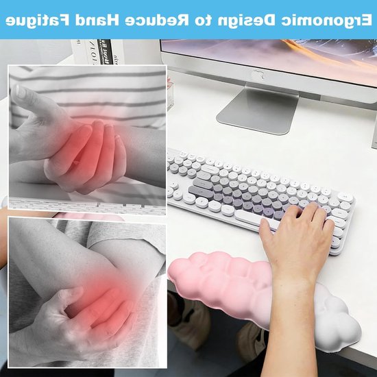 Ergonomische Polssteun Set van 2 - L-vormige Traagschuim Polssteun voor Kantoor en Gaming, Antislip en Comfortabel — afbeelding 2