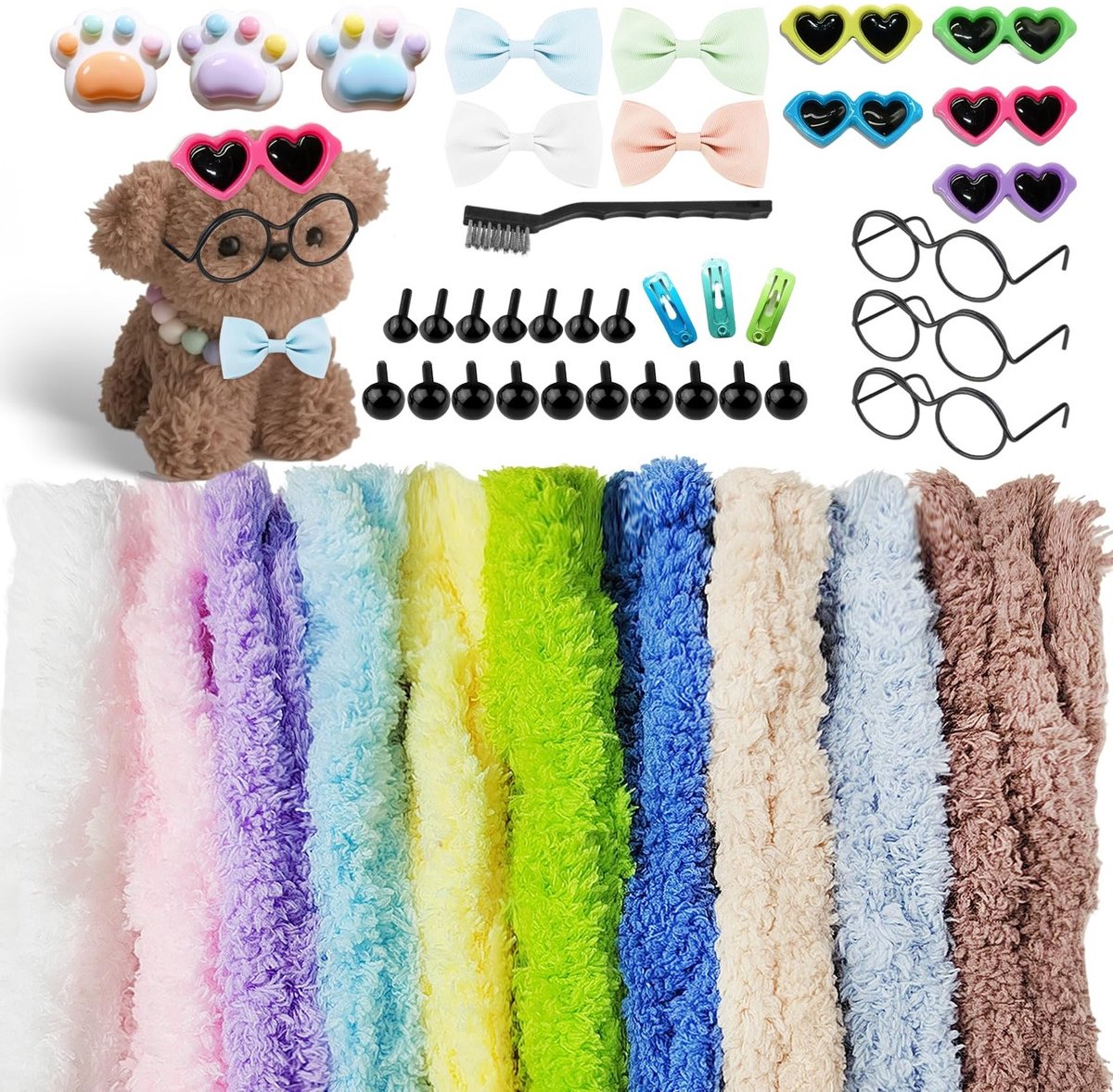 Grote Pijpenragers Set van 55 Stuks voor Creatieve Projecten, Ideaal voor Handgemaakte DIY Kunst en Knutselen, Zacht en Fluffy met Diverse Accessoires
