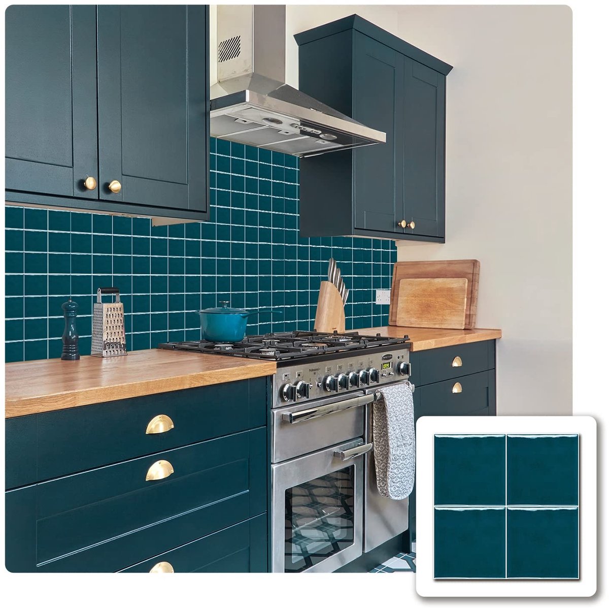 Dailygoody - Mosaïek Effect Tegelstickers - Waterdicht - Set van 10 stuks - 15x15cm - Voor Keuken en Badkamer - Blauw - Duurzaam en eenvoudig aan te b