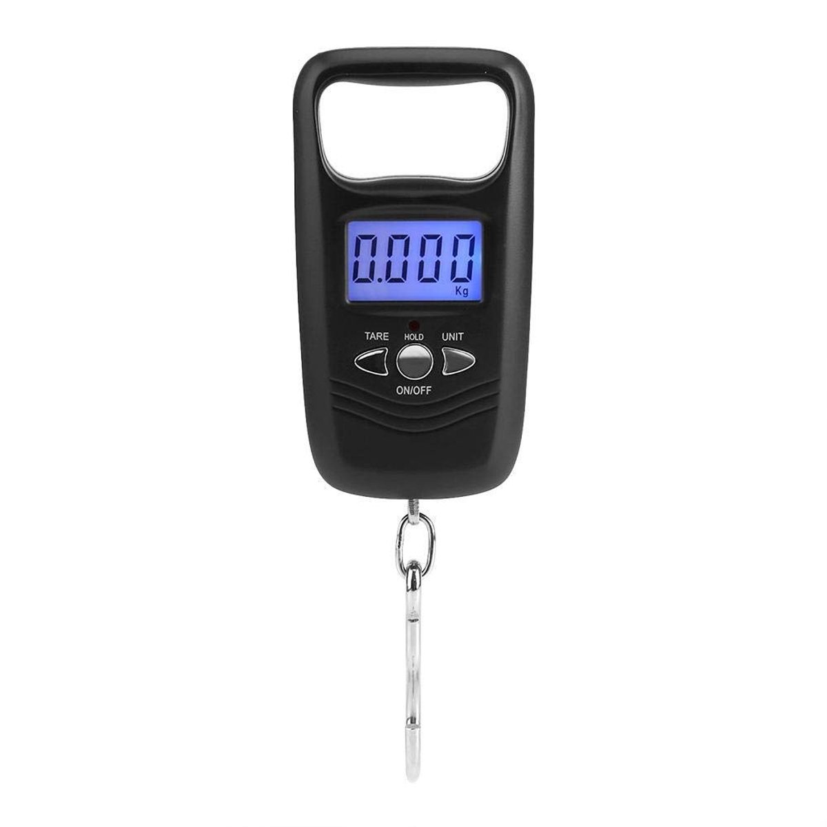 Dailygoody - Digitale Bagageschaal - LCD Hangweegschaal - tot 50kg - Reisaccessoire - Lichtgewicht en Compact - Voor Reizen - Zwart