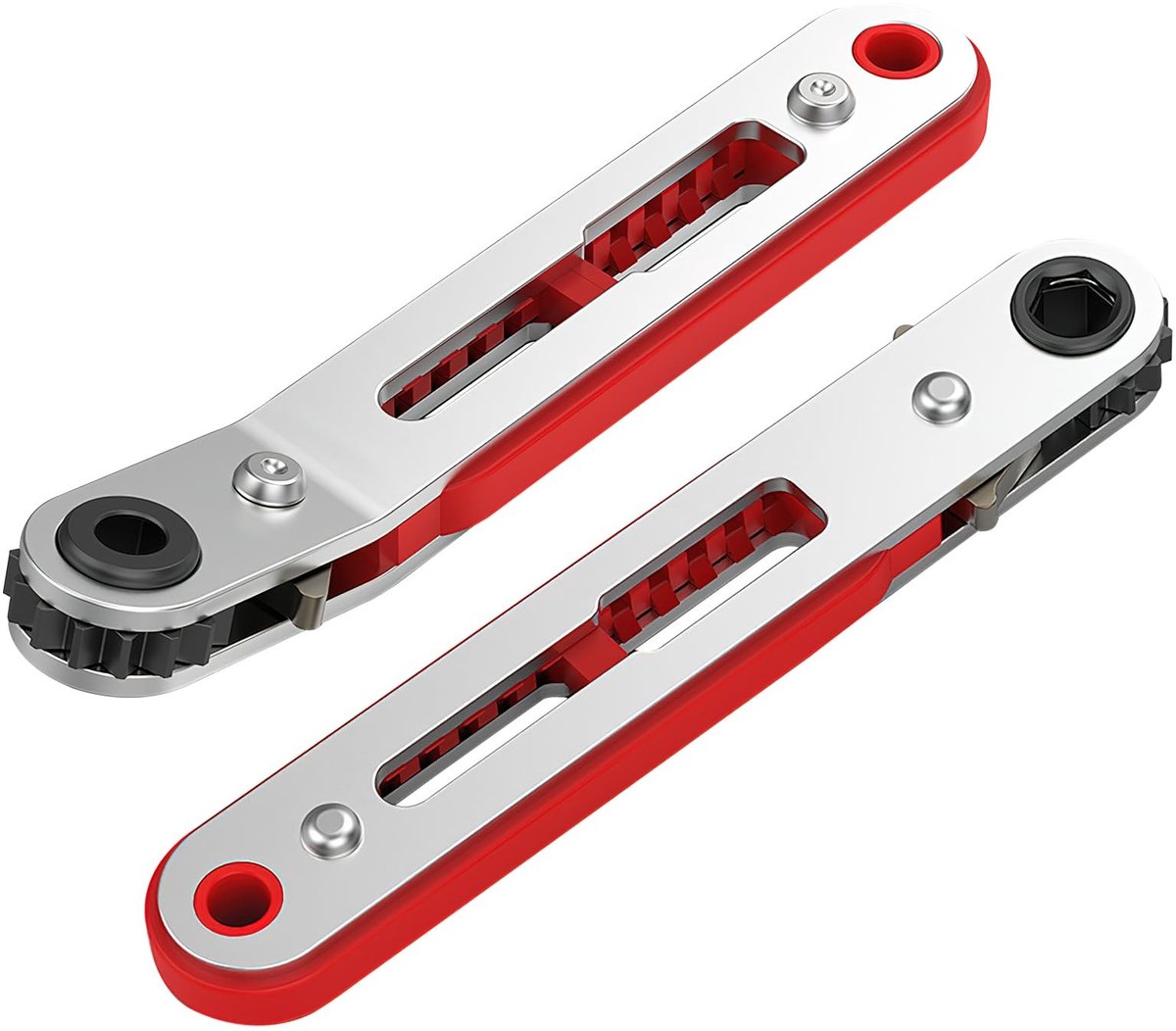 Dailygoody - Mini Ratchet Wrench Set - Schroevendraaier - Verstelbaar - 1/4 Inch - 2 Delen - Handgereedschap - Professioneel - Compact