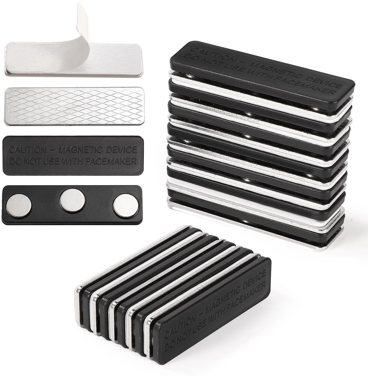 Dailygoody - Magnetische Gordijnsluiting - Verduisteringsgordijnaccessoire - 12 paar - Zwart - Lijm Gordijnmagneten - Ideaal voor Zonwering - Voor Thu
