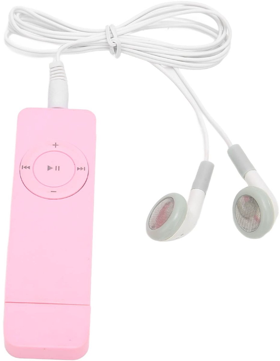 Dailygoods - Dailygoody - MP3-speler - Draagbare muziekspeler - Geluidskwaliteit zonder verlies - Roze - FM-radio - Geschikt voor studenten - Compacte muziekspeler