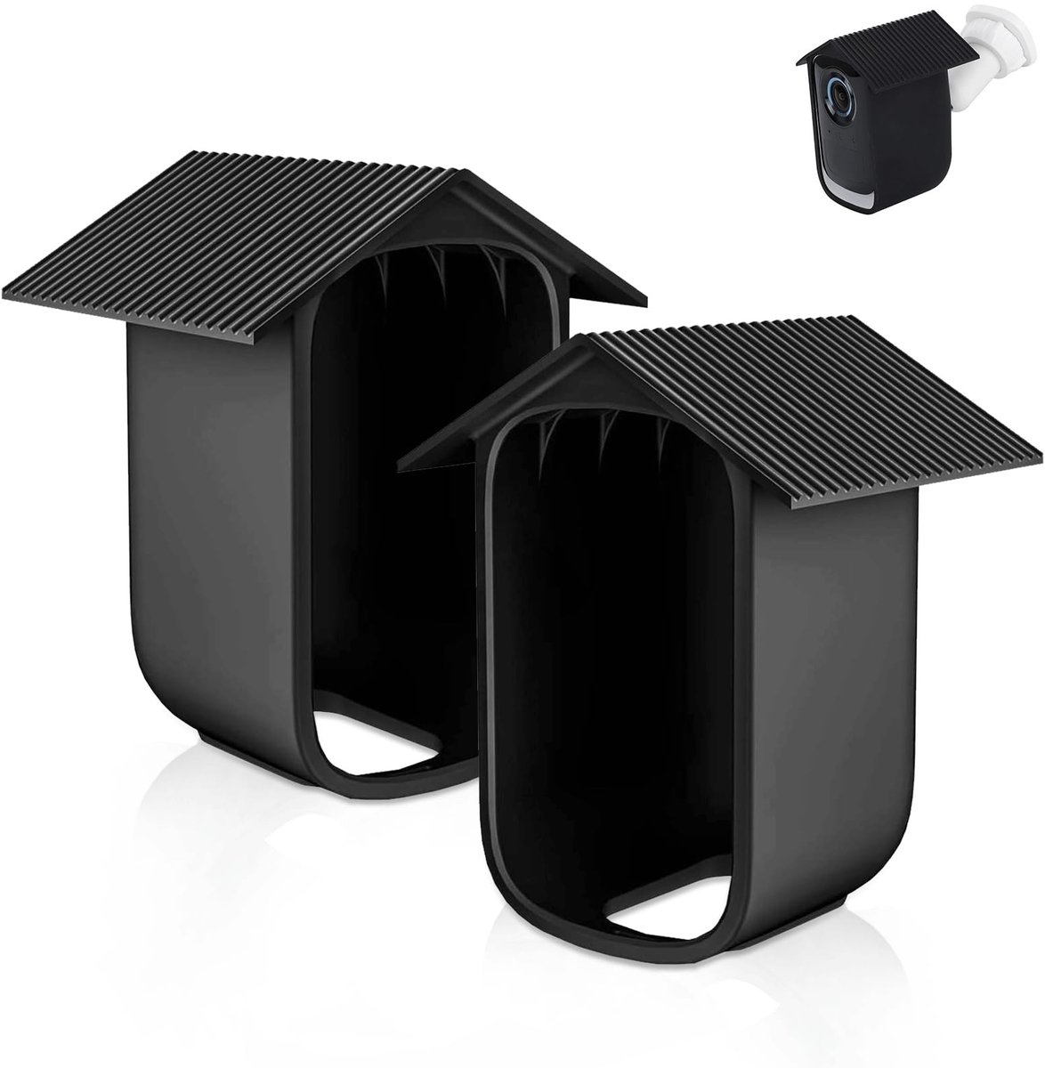 Dailygoods - Dailygoody - EufyCam 2C Hoes - Siliconen Beschermhoes - Weerbestendig - Zwart - Bescherming tegen weer en vuil - Geschikt voor EufyCam 2C Pro - Kleur