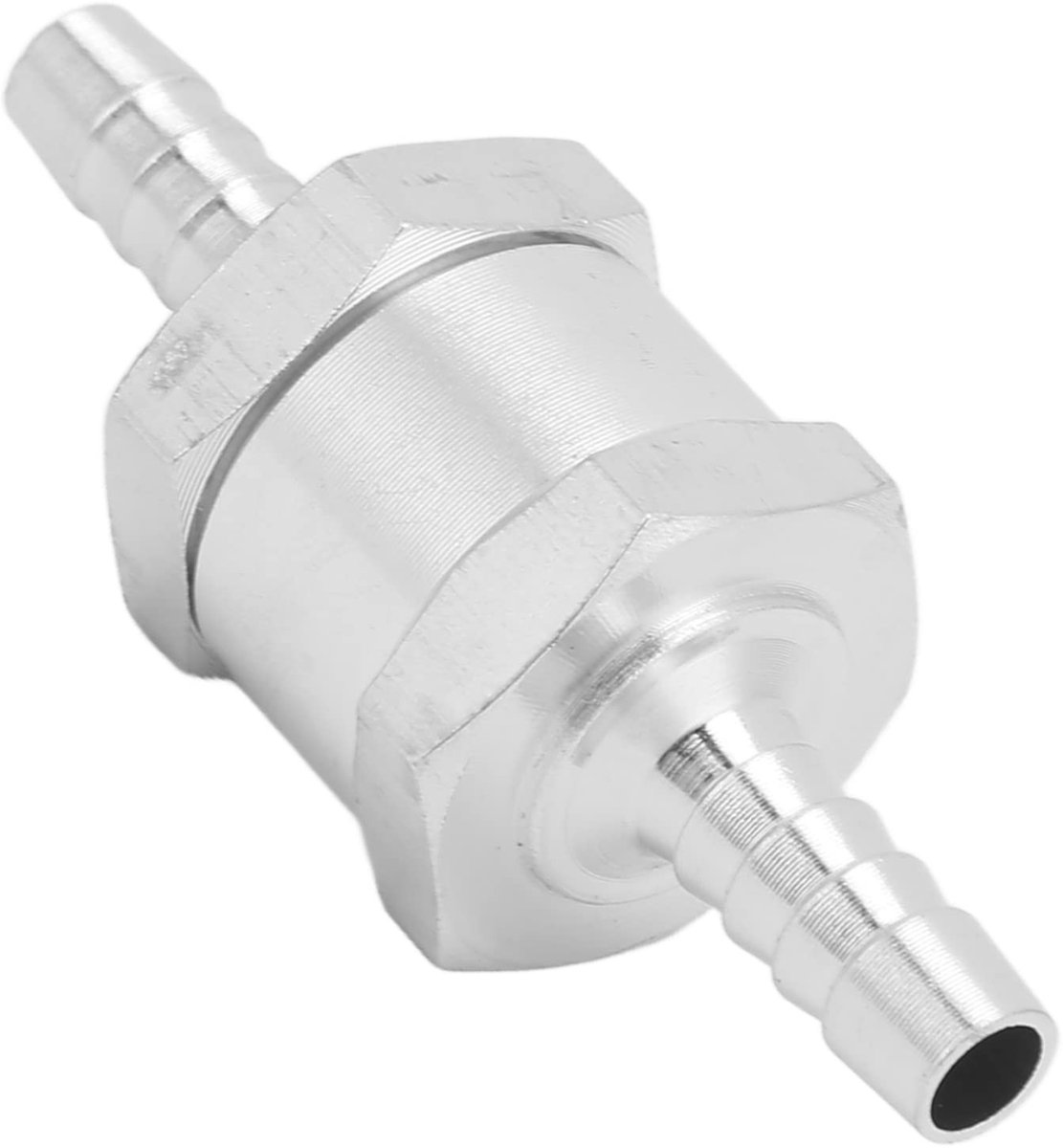 Dailygoods - Dailygoody - Terugslagklep - Aluminium - Universele Brandstofterugslagklep - 6mm - Geschikt voor Olie en Water - Zilver