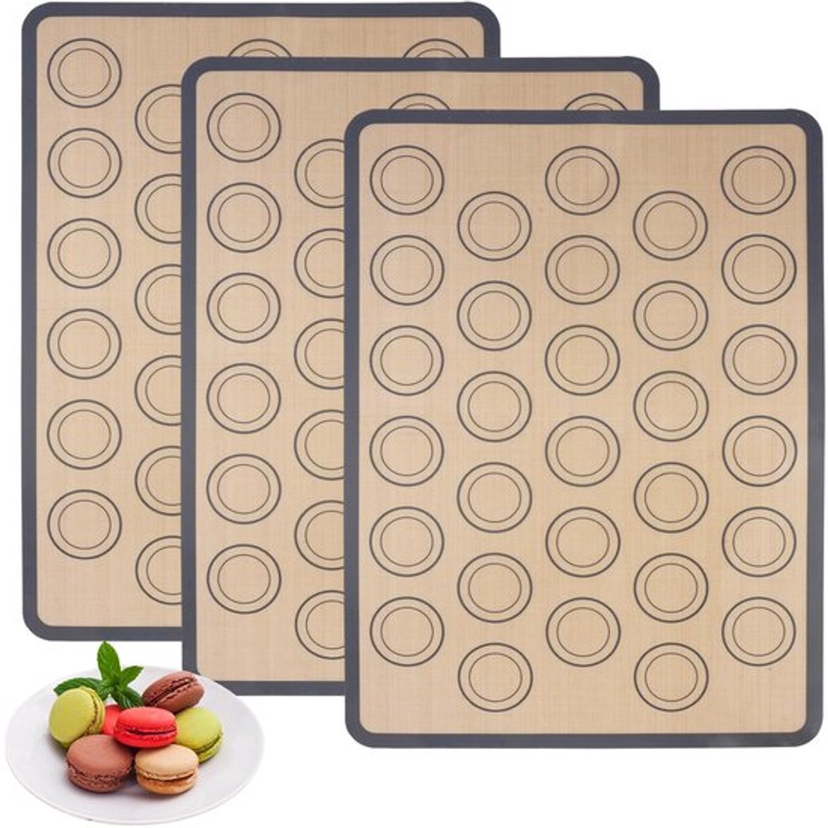 Macarons Bakmat - Anti-aanbaklaag - 42 x 29,5 cm