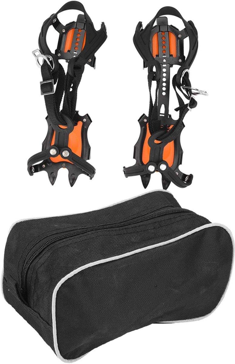 Dailygoods - Dailygoody - IJsklimstijgijzers - Antislip IJsgrijper - Draagbaar en Lichtgewicht - Zwart, Oranje en Geel - Voor Buitensporten - Geschikt voor Schoenm