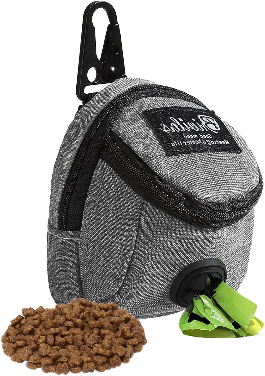 Honden traktaties tas met ingebouwde poepzak dispenser, ideaal voor training en wandelen, waterdicht en lichtgewicht ontwerp