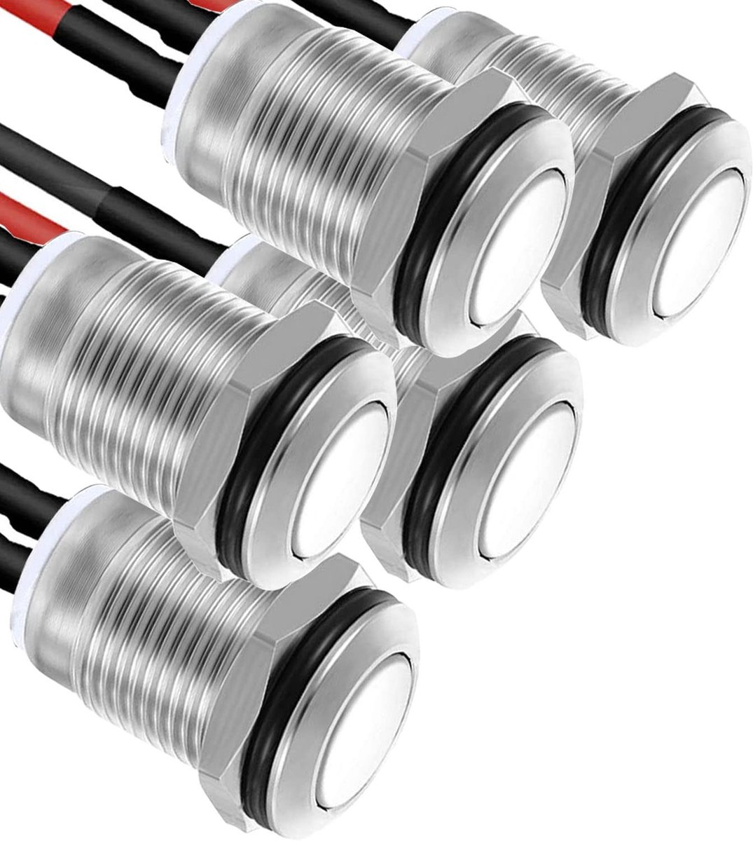 Dailygoods - Dailygoody - 12mm Ronde Drukknop met Vergrendeling - RVS 12V Push Button Schakelaar