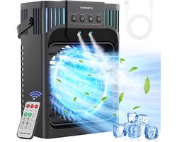 Mini Airconditioner - Mobiele Airco - Luchtkoeler met Afstandsbediening - Mini Airco Bureau & Slaapkamer - Kleine Luchtkoeler 1200ml - Met 3 Snelheden & 3 Koelnevels - Timer 2-8 Uur - 7 LED Lampjes - Stille Aircooler 10W - Wit