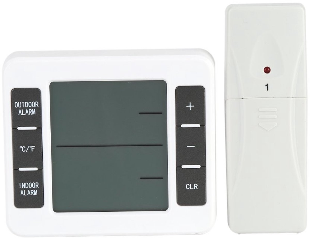 Dailygoods - Dailygoody - Koelkast Thermometer - Digitale Temperatuursensor - Draadloos - LCD Scherm - Multifunctioneel - Voor Binnen en Buiten - Met Hoorbaar Alar