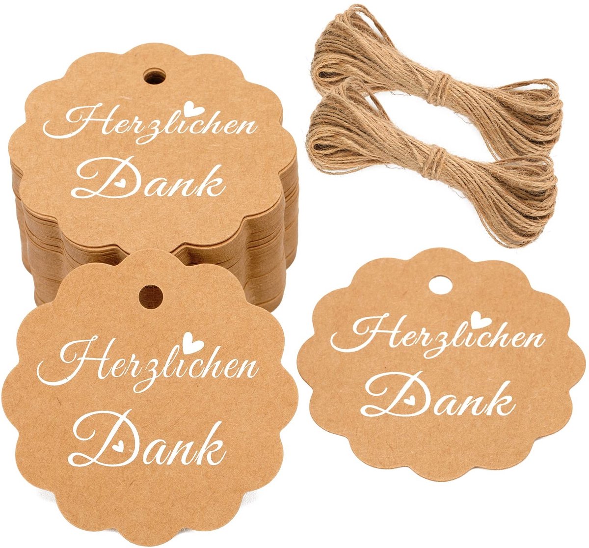Dailygoods - Dailygoody - Kraftpapieren Etiketten - Ronde Labels - Sterk en Duurzaam - 6 cm - Cadeau en Bruiloft - 100 Stuks - Perfect voor Hangers