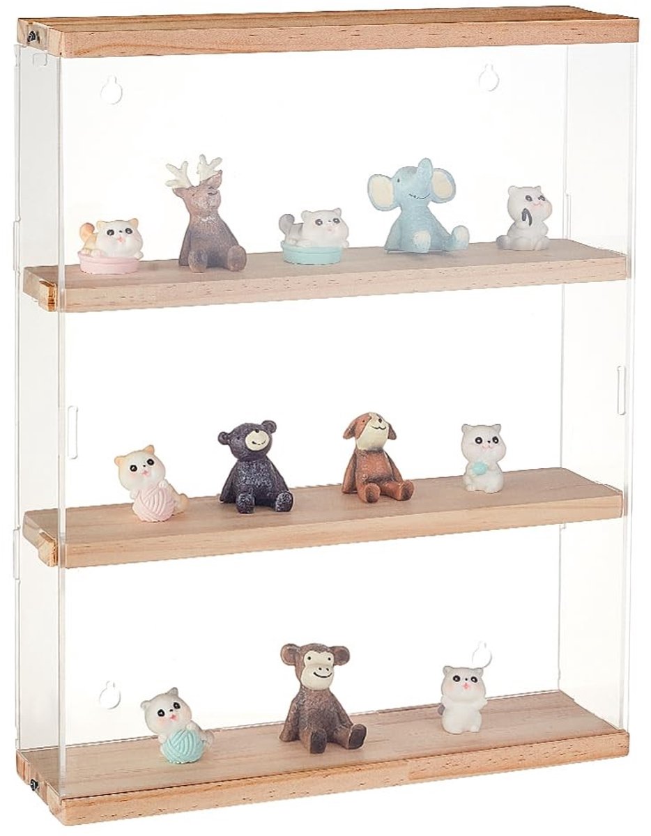 Dailygoods - Dailygoody - Acryl Minifiguren Vitrine - Display Case - Transparant - Organizer Box - Stofdicht - Voor Verzamelobjecten - 30x8,5x37,8 cm
