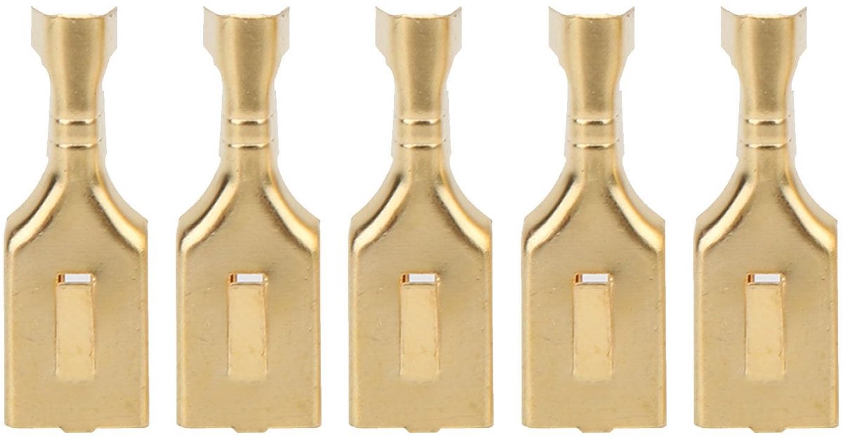 Dailygoods - Dailygoody - Vierkante koperen veerklem - Steekklem 100 stuks - Kleur goud - Bladconnector 7,8 mm - Geschikt voor huishoudelijk en industrieel gebruik